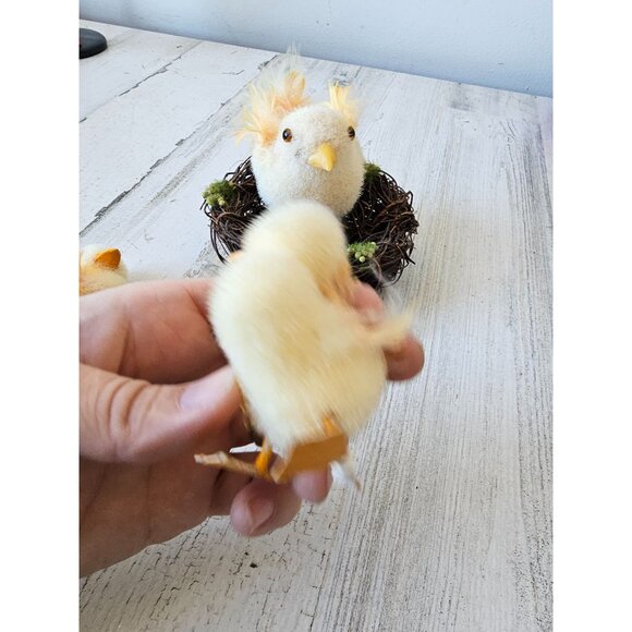 Vintage fluffy bird nest baby ducks Easter spring for life-size unique feathers - Picture 6 of 11